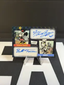 Topps Disney Neon Dual Autograph Minnie Mouse Goofy Card MSDA-RFG #04/10 - Image 5
