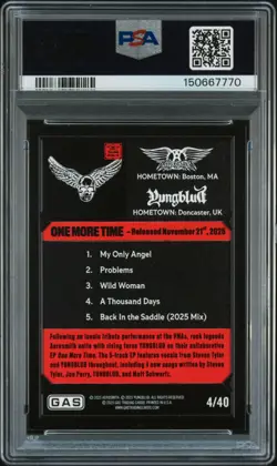 Yungblud & Aerosmith 2025 GAS Trading Cards Rainbow Foil Auto 4/40 PSA 9 Mint - Image 2