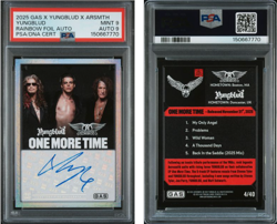 Yungblud & Aerosmith 2025 GAS Trading Cards Rainbow Foil Auto 4/40 PSA 9 Mint - Image 3