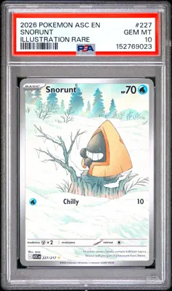 PSA 10 - Snorunt 227/217 Illustration Rare Pokemon Ascended Heroes ASC EN 2026 - Image 1