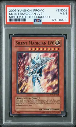 2005 YU-GI-OH! PROMO NIGHTMARE TROUBADOUR GAME #EN002 SILENT MAGICIAN LV8 PSA 9 - Image 1