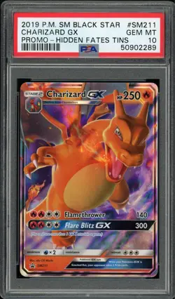 CHARIZARD GX SM211 HIDDEN FATES PROMO POKEMON PSA 10 GEM MINT - Image 1