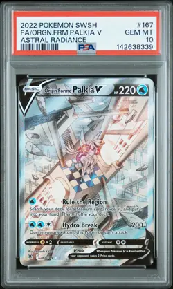 ORIGIN FORME PALKIA V 167/189 PSA 10 ASTRAL RADIANCE ALTERNATE POKEMON ENGLISH - Image 1