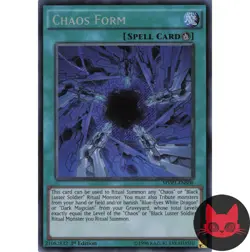 Yugioh Chaos Form MVP1-ENS08 Secret Rare 1st Edition LP - Image 1