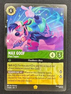 Lorcana Max Goof Chart Topper Legendary Fabled 77/204 NM Disney TCG - Image 1