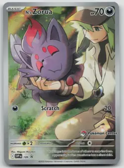 N's Zorua Pokemon Center Stamped SVP 189 Black Star Promo PC Stamp NM+ Near Mint - Image 1