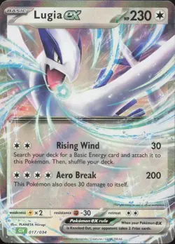 Lugia ex 017/034 Holo Classic Collection Trading Card Game Classic Pokemon NM - Image 1