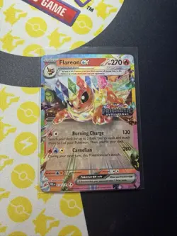 Pokemon Flareon EX 014/131 Prismatic Evolutions Stamped Card NM - Image 1