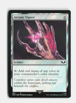 Arcane Signet () (Surge Foil) 227 Foil Universes Beyond: Warhammer 40,000 MTG NM - Image 1