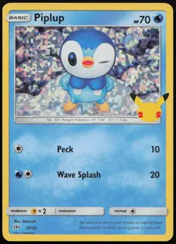 Piplup 020/025 NM McDonald's 25th Anniversary Promo Holo Pokemon - Image 1