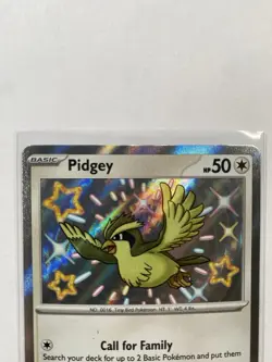 Pokemon TCG Pidgey SV: Paldean Fates Shiny Rare Holo 196/091 - Image 3