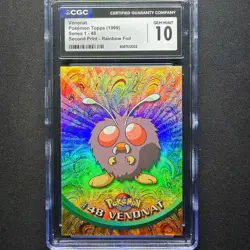 topps Pokemon TV Animation Edition Series 1 Rainbow Holo Foil #48 Venonat CGC 10 - Image 1