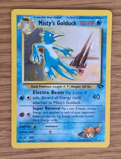 Pokemon TCG Misty's Golduck 12/132 Gym Challenge Holo with SWIRL - NM/MINT - Image 1