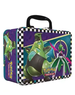 NEW-Pokemon TCG TYRANITAR & IRON VALIANT Collector Chest Tin Lunch Box. - Image 1