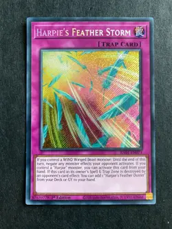 Yugioh Harpie's Feather Storm RA01-EN073 Secret Rare 1st Edition NM - Image 1