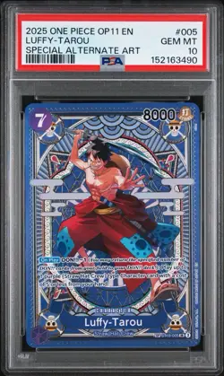 2025 ONE PIECE OP11-A FIST OF DIVINE SPEED #005 LUFFY-TAROU PSA 10 - Image 1