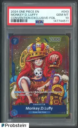 2024 One Piece Monkey D Luffy Convention Exclusive Foil PSA 10 GEM MINT - Image 1