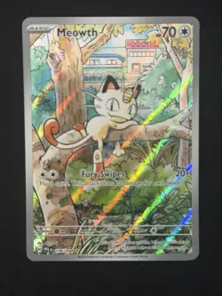 Pokemon Meowth 106/094 – Phantasmal Flames – English IR (Illustration Rare) - Image 1