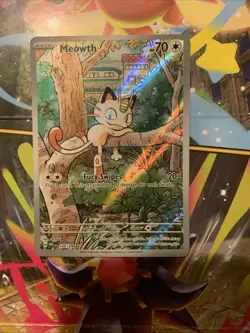 Pokemon Meowth 106/094 – Phantasmal Flames – English IR (Illustration Rare) - Image 1