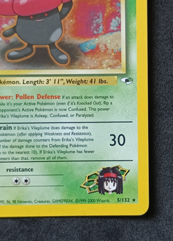 Pokemon TCG Erika's Vileplume 5/132 Gym Heroes Holo Rare Card Vintage WOTC LP - Image 4