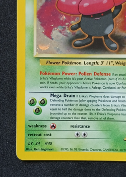 Pokemon TCG Erika's Vileplume 5/132 Gym Heroes Holo Rare Card Vintage WOTC LP - Image 5