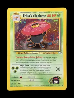 Pokemon TCG Erika's Vileplume 5/132 Gym Heroes Holo Rare Unlimited WOTC Vintage - Image 1