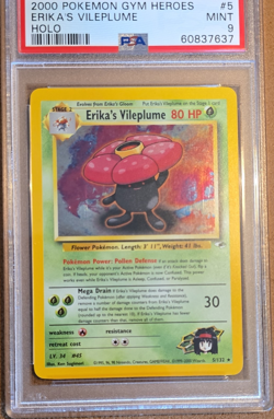 Pokemon TCG Gym Heroes Erika's Vileplume Holo Rare 5/132 2000 Unlimited PSA 9 - Image 1