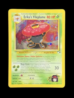 Pokemon TCG Erika's Vileplume 5/132 Gym Heroes Holo Rare Unlimited WOTC Vintage - Image 1