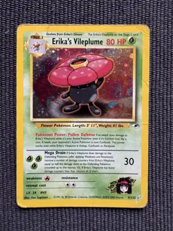 Pokemon TCG Gym Heroes Erika's Vileplume Holo Rare Card 5/132 HP - Image 1