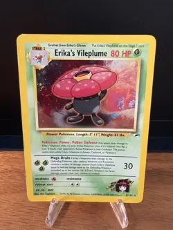 Pokemon TCG Erika's Vileplume Gym Heroes Holo Card 5/132 Unlimited Rare LP - Image 1