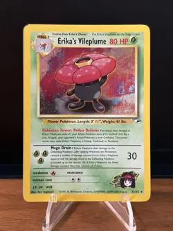 Pokemon TCG Erika's Vileplume Gym Heroes Holo Card 5/132 Unlimited Rare LP - Image 2