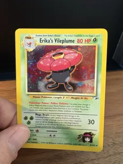 Pokemon TCG Erika's Vileplume Gym Heroes Holo Card 5/132 Unlimited Rare LP - Image 3