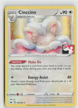 Cinccino Holo Rare Prize Pack Series Cards 147/202 NM - Image 1