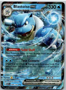 Blastoise ex 009/165 Double Rare 151 Pokemon - Image 1