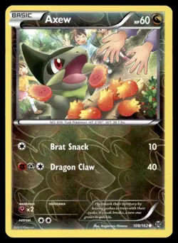 Axew 108/162 Common BREAKthrough Pokemon Reverse Holo Lightly Played - Image 1