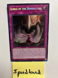 Songs of the Dominators Secret Rare ALIN-EN078 NM 1st Edition Yu-Gi-Oh! - Image 1