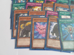 Bundle Of X55 Yu Gi Oh Cards Nordic Set Mainly Purple Deck Box Card Protectors - Image 4