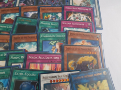 Bundle Of X55 Yu Gi Oh Cards Nordic Set Mainly Purple Deck Box Card Protectors - Image 5