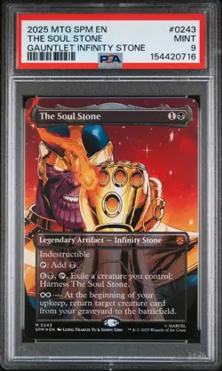 2025 MTG MARVEL'S SPIDER-MAN #0243 THE SOUL STONE PSA 9 - Image 1
