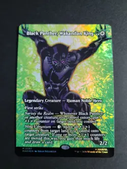 Black Panther, Wakandan King (Borderless Foil) Mythic MTG Marvel Super Heroes - Image 1