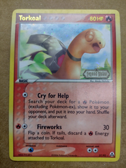 POKEMON TCG TORKOAL LEGEND MAKER REVERSE HOLO STAMPED 27/92 EXCELLENT - Image 1