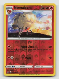 NINETALES 023/202 Rare Reverse Holo Pokemon SWORD & SHIELD - Image 1