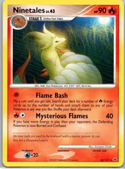 Pokemon TCG Ninetales 36/127 Platinum LP - Image 1