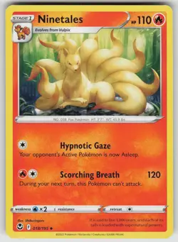 Ninetales 018/195 Uncommon Silver Tempest Pokemon Near Mint - Image 1
