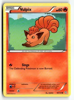 Vulpix 18/124 Common Dragons Exalted Pokemon Moderately Played - Image 1