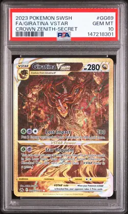 2023 POKEMON SWORD & SHIELD CROWN ZENITH SECRET FULL ART/GIRATINA VSTAR PSA 10 - Image 1