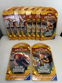 10 x Disney Lorcana TCG: Wilds Unknown Sleeved Pack Brand New Factory Seal - Image 1