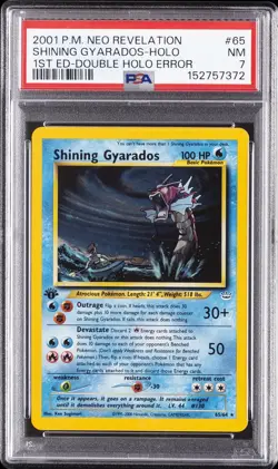 2001 POKEMON NEO REVELATION #65 SHINING GYARADOS-HOLO PSA 7 - Image 1