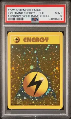 2002 POKEMON LEAGUE LIGHTNING ENERGY PSA 9 MINT ENERGIZE YOUR GAME CYCLE - Image 1