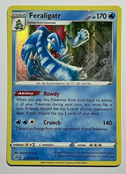 Feraligatr 057/264 (NM) Holo Rare Sword & Shield: Fusion Strike 2021 Pokemon - Image 1